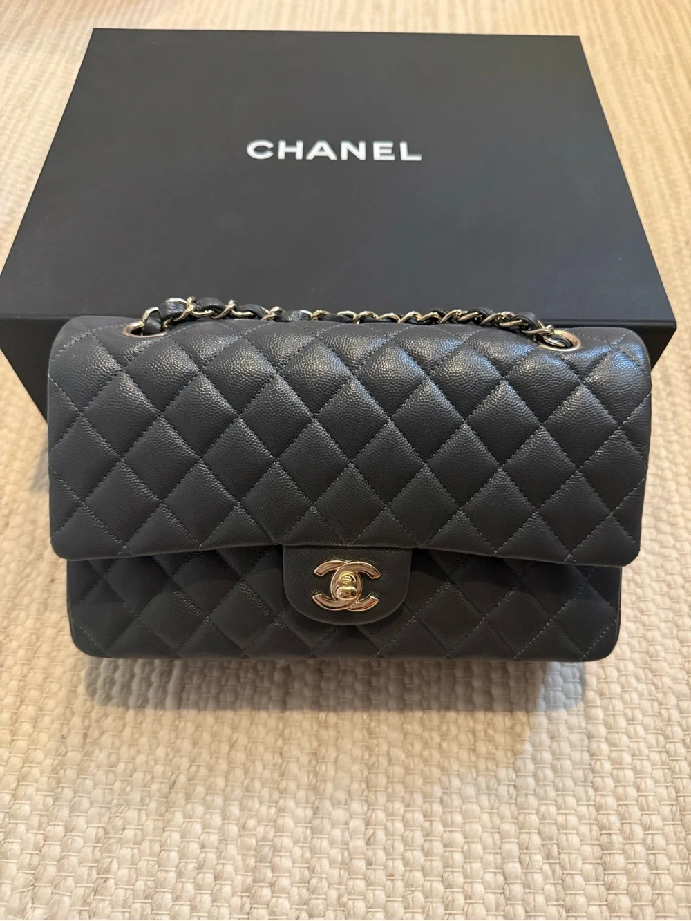 Chanel Classic Flap Dark Grey, GHW